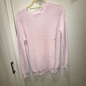 AQUA distressed sweater lilac